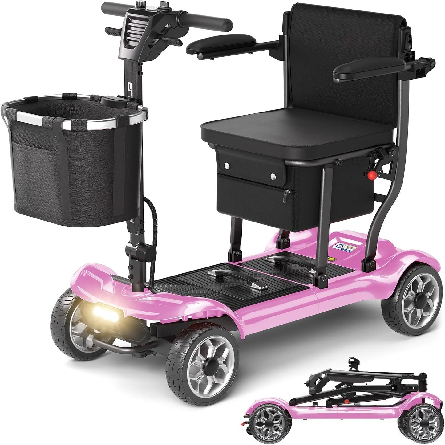 Lightweight Mobility Scooter for Adults & Seniors - Cruise & Airport Approved, 43lb Foldable Portable Motorized Scooters with Removable Lithium Battery for 12.4 Miles Travel, 300lb Capacity, Blue