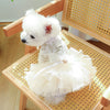 1 Pet Apparel Dog Spring/Summer Breathable White Wedding Dress Princess Dress with Pulling Cord Button For Small Medium Dogs