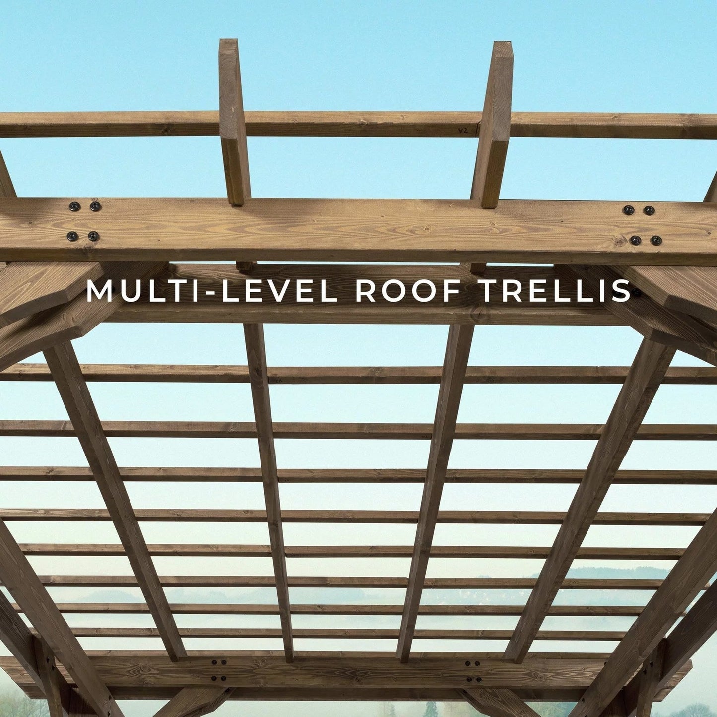12×10 Fairhaven Pergola, Rustic Finish