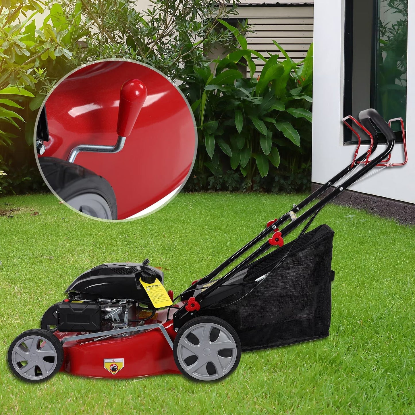 141cc 20" Gas Lawn Mower with 3-in-1 Cutting & 7-Position