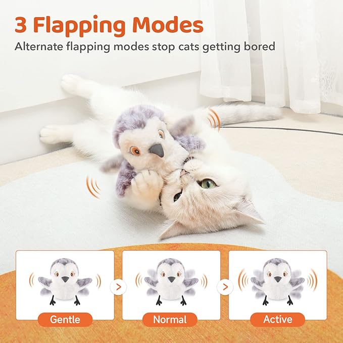 Cat Toys Flapping Bird No Flying, Toys For All Breeds Cat Kicker Catnip Toys
