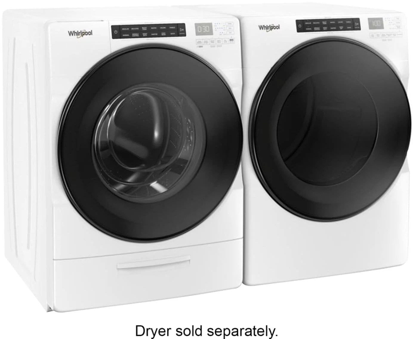 Whirlpool – 4.5 Cu. Ft. High Efficiency Stackable Front Load Washer with Steam and Load & Go XL Dispenser – White