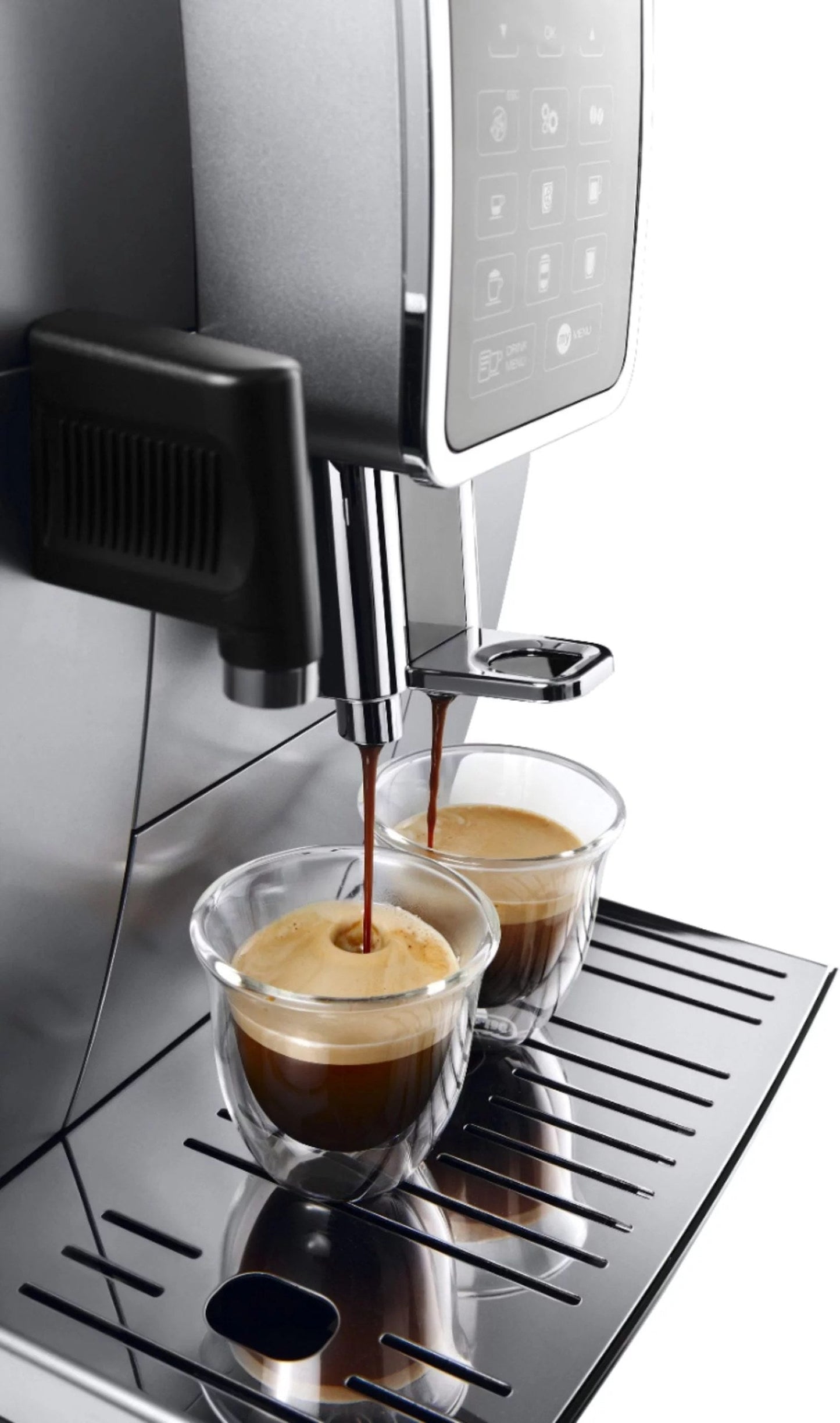 De’Longhi – Dinamica Espresso Machine with 15 bars of pressure and LatteCrema Fully Automatic Milk Frother – Silver