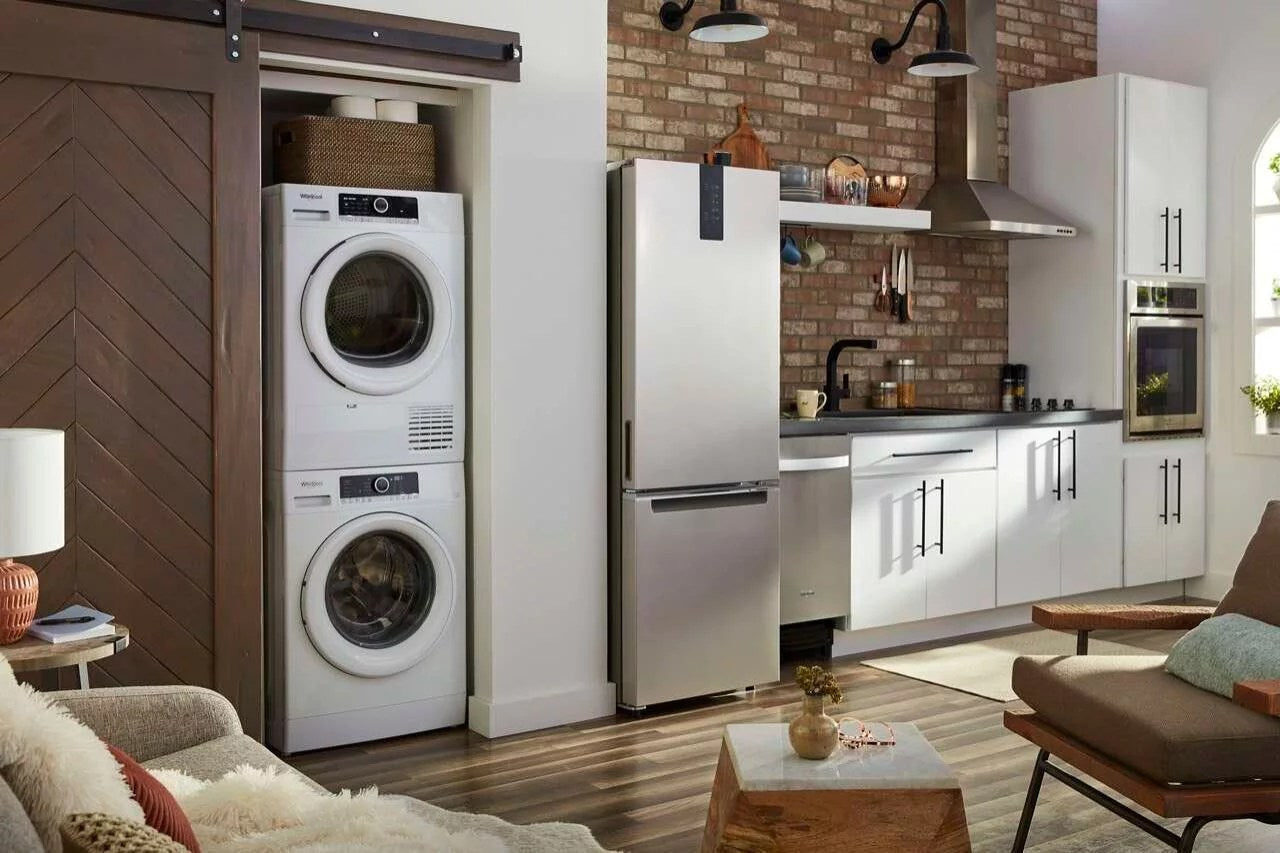 Whirlpool – 1.9 Cu. Ft. High Efficiency Stackable Front-Load Washer with Detergent Dosing Aid – White