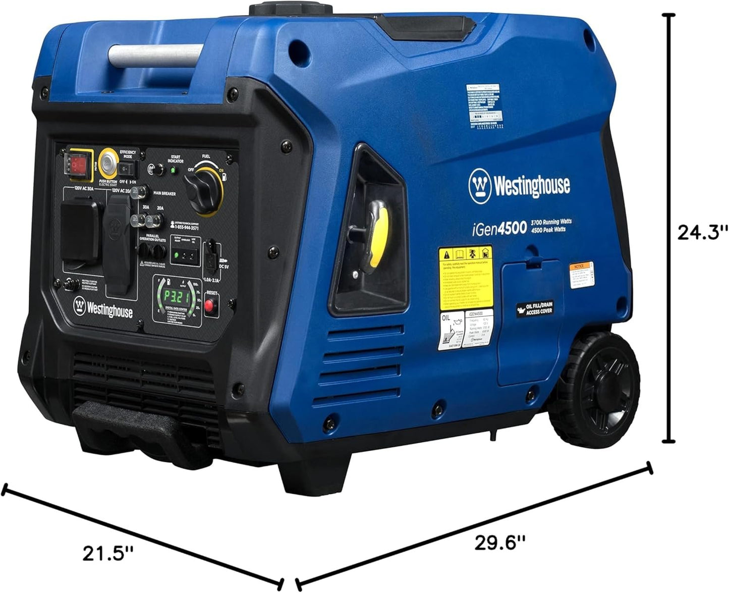 Westinghouse 5000W Dual Fuel Portable Inverter Generator Gas Propane Remote Start RV Ready CO Sensor
