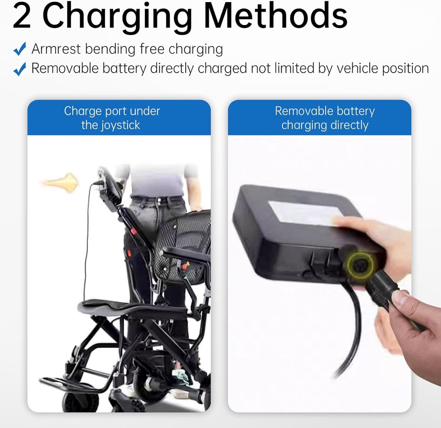 42 lbs Lightweight Electric Wheelchair – Gradient Color, Bluetooth Remote, Dual Batteries, 500W Power, Foldable &amp; Airline Approved