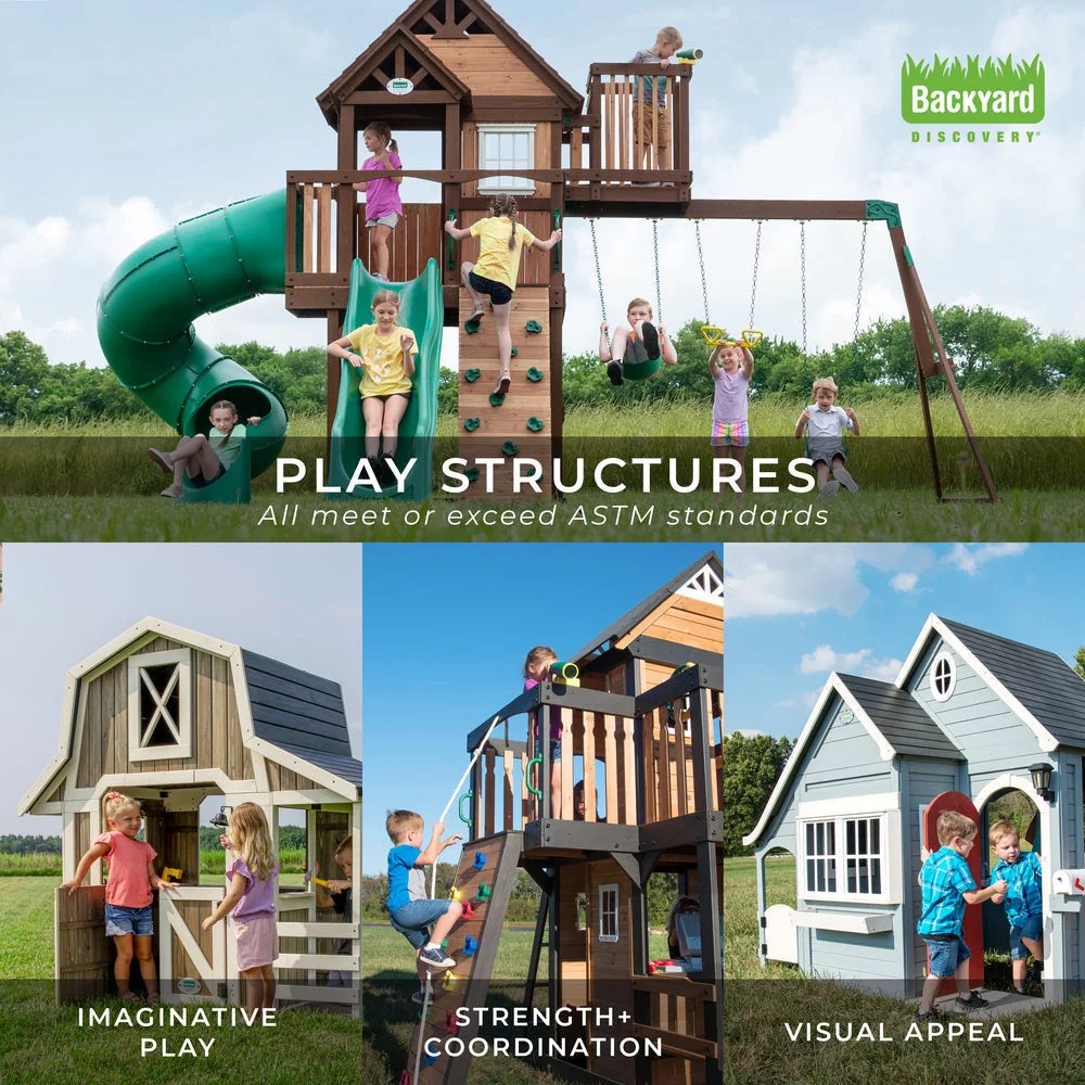 Backyard Discovery scenic Heights Cedar Playhouse