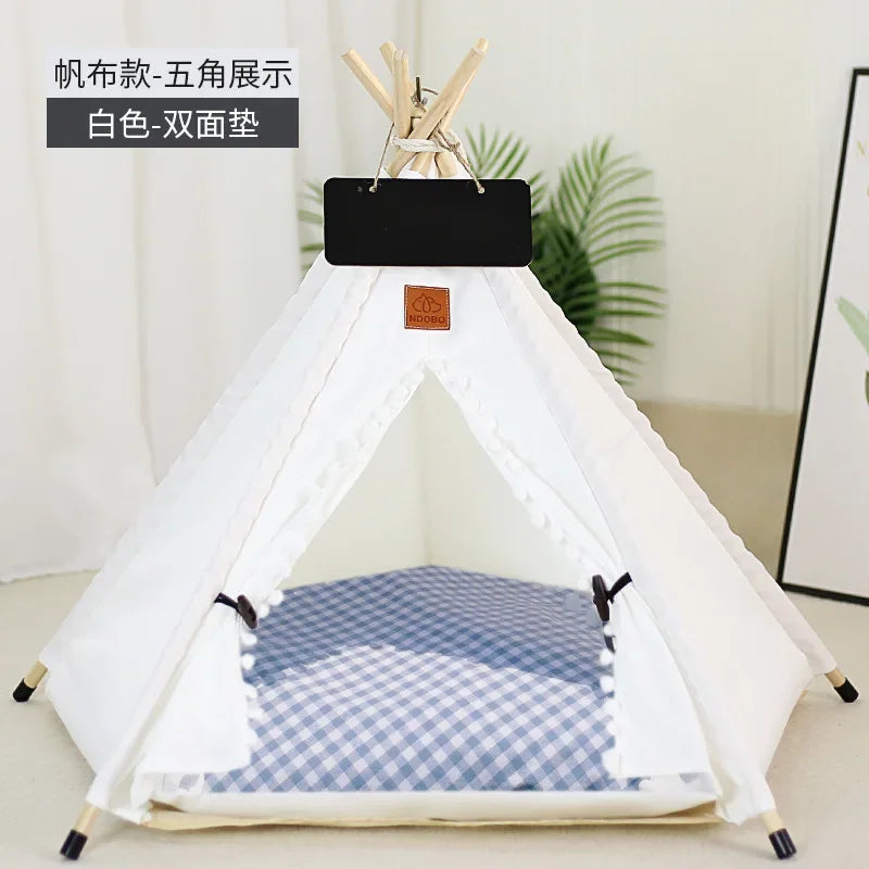 Pet Teepee with Double-Sided Thick Cushion