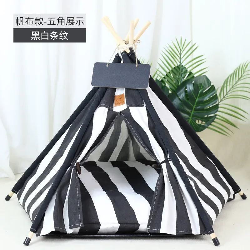 Pet Teepee with Double-Sided Thick Cushion