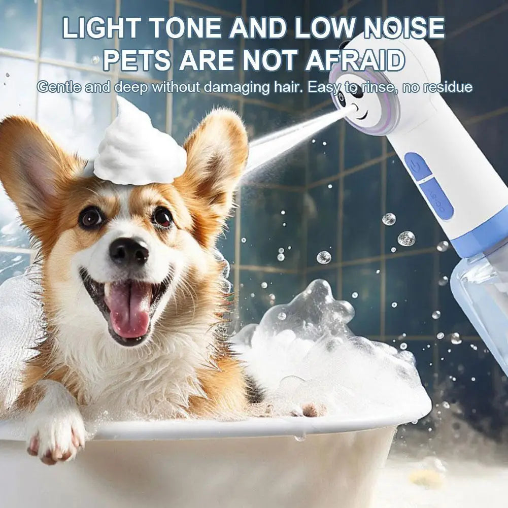 Pet Bubbler Panda Style Usb Charging Cat Dog Electric Shampoo Soap Foam Machine Pet Cleaning Bathing Tools