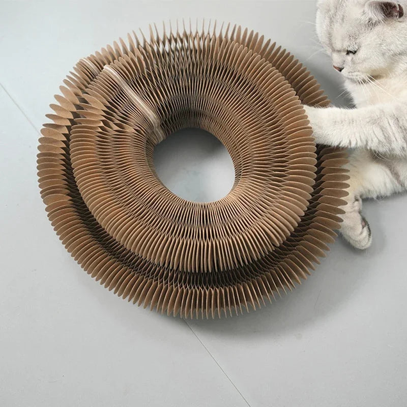 Cat Scratch Board Extendable Toy Bell Cat Grinding Claw Cat Climbing Frame Corrugated Paper Self High Durable Scratch Cat Nest