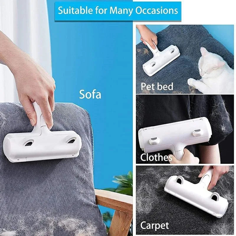 Pet Cat Hair Remover Brush 2-Way Remove Pet Hair Roller Carpet Cleaning Brush Cat Lint Sticking Roller Carpet Cleaner Brushes