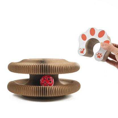 Cat Scratch Board Extendable Toy Bell Cat Grinding Claw Cat Climbing Frame Corrugated Paper Self High Durable Scratch Cat Nest
