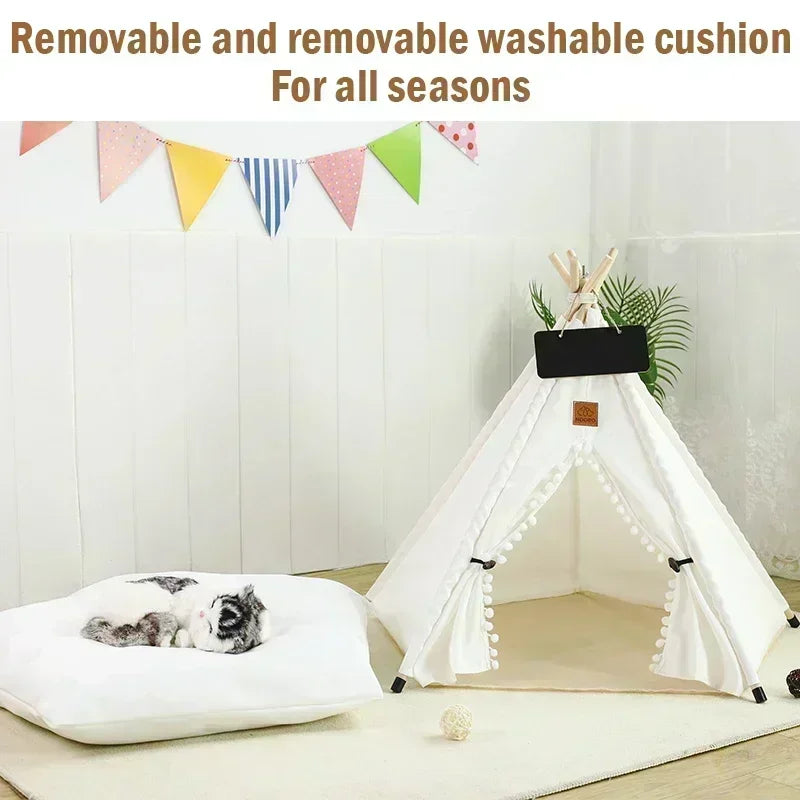 Pet Teepee with Double-Sided Thick Cushion