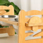 Bamboo Elevated Dog Bowls with Stand, Adjustable, Raised, Puppy, Cat, Food, Water Bowls, Holder, Feeder for Small and Medium Pet