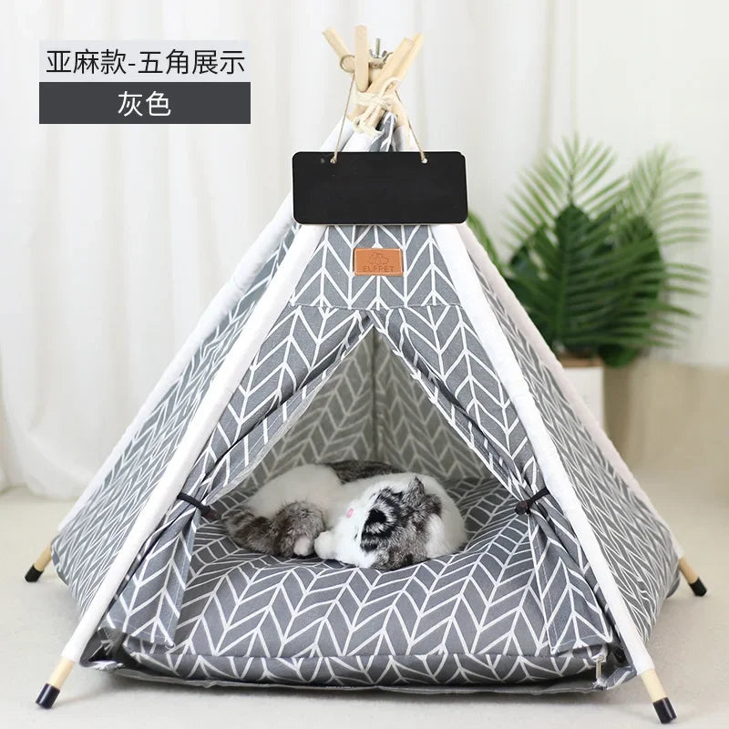 Pet Teepee with Double-Sided Thick Cushion