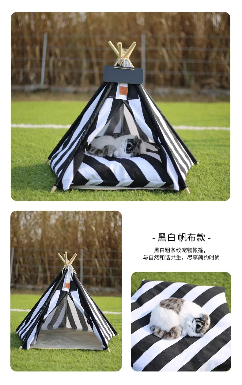 Pet Teepee with Double-Sided Thick Cushion