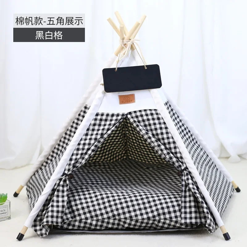 Pet Teepee with Double-Sided Thick Cushion