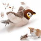 Interactive Cat Toys Chirping Bird Cat Toy Sparrow Plush Toys USB Rechargeable Kitten Toys Flapping Wings Interactive Cat Toy
