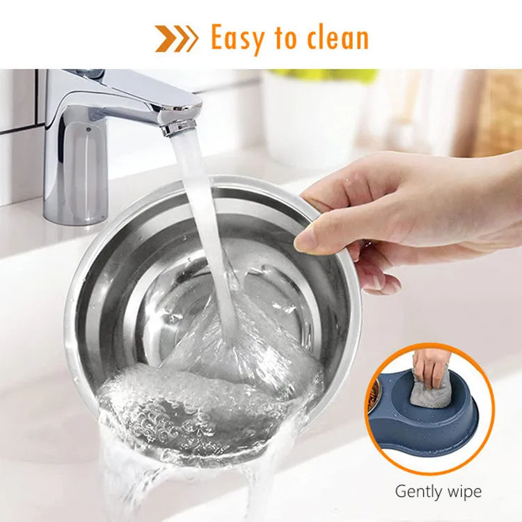 3 In 1 Triple Dog Bowl Removable Stainless Steel Pet Slower Food Bowl Anti-choking Food Water Feeder For Dogs Cat Accessories