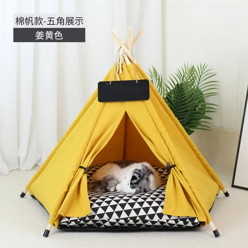 Pet Teepee with Double-Sided Thick Cushion