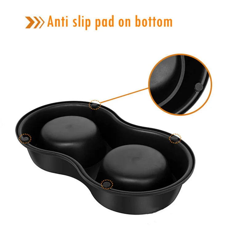 3 In 1 Triple Dog Bowl Removable Stainless Steel Pet Slower Food Bowl Anti-choking Food Water Feeder For Dogs Cat Accessories