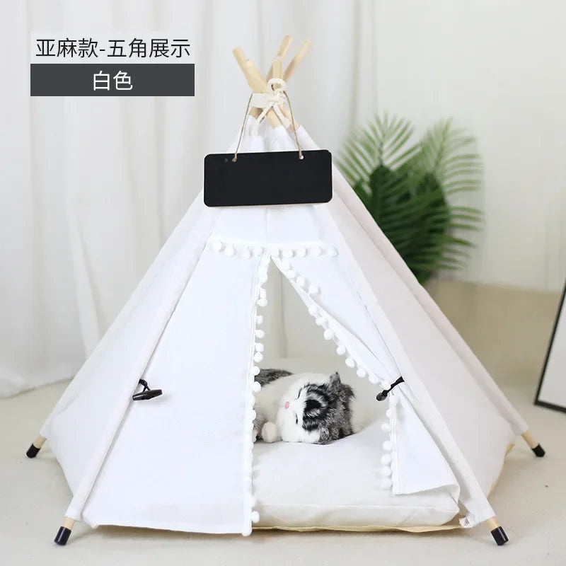 Pet Teepee with Double-Sided Thick Cushion