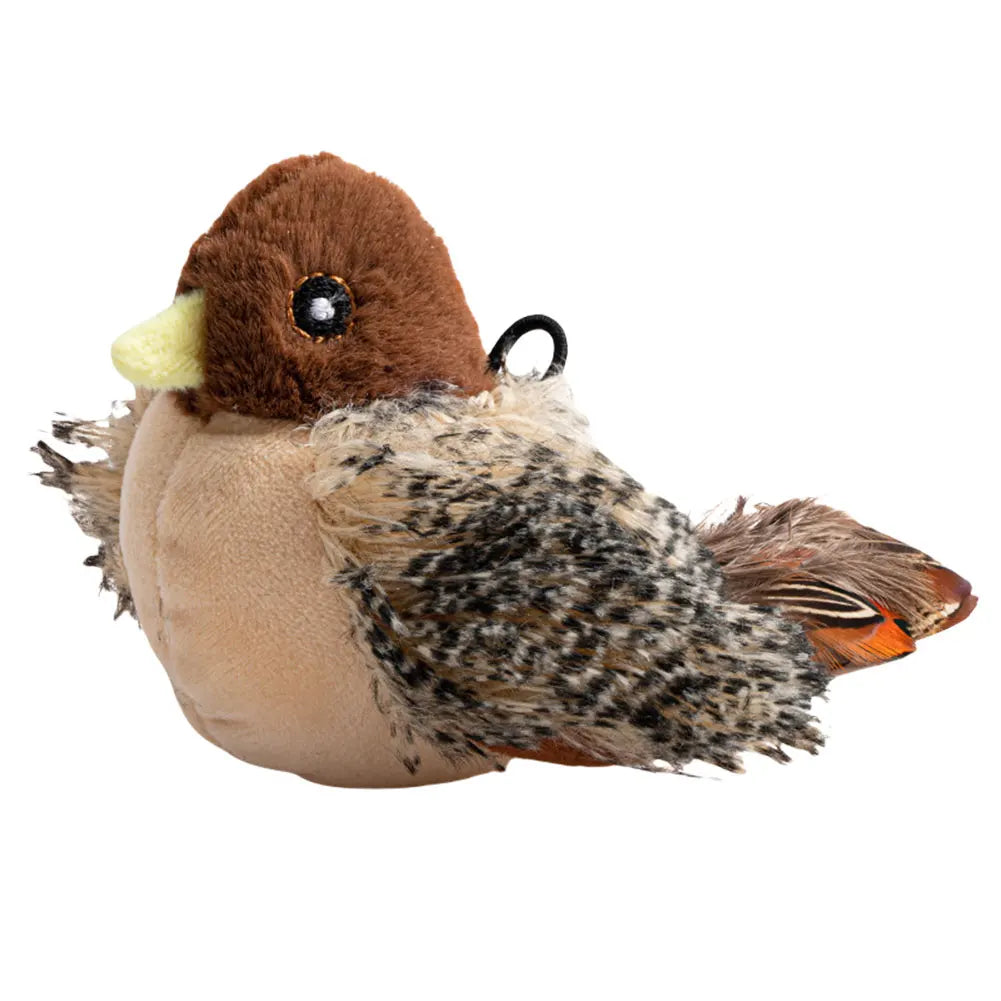 Interactive Chirping Bird Cat Toy Pet Simulation Bird Touch Voice Doll Interactive Cat Rechargeable Lifelike Bird Plush Toy