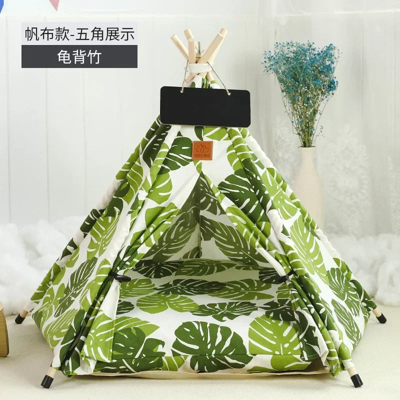 Pet Teepee with Double-Sided Thick Cushion
