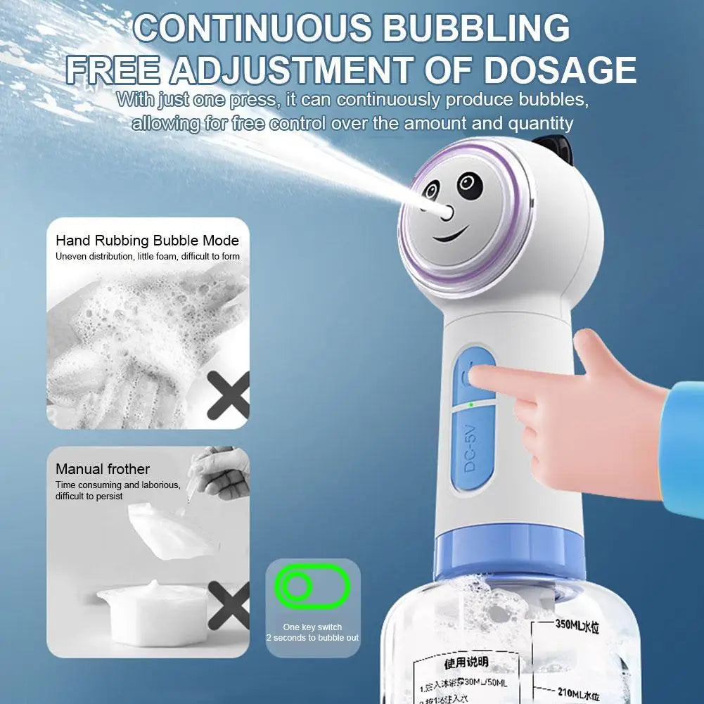 Pet Bubbler Panda Style Usb Charging Cat Dog Electric Shampoo Soap Foam Machine Pet Cleaning Bathing Tools