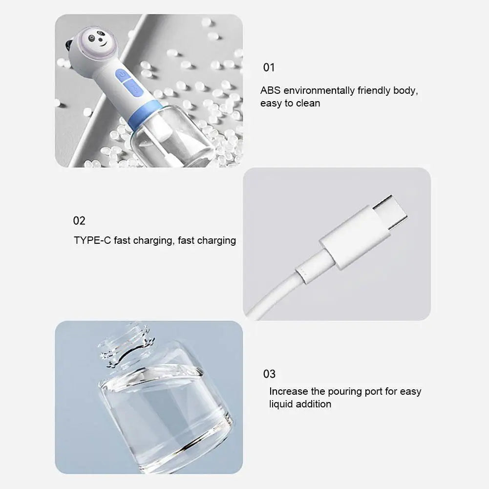 Pet Bubbler Panda Style Usb Charging Cat Dog Electric Shampoo Soap Foam Machine Pet Cleaning Bathing Tools
