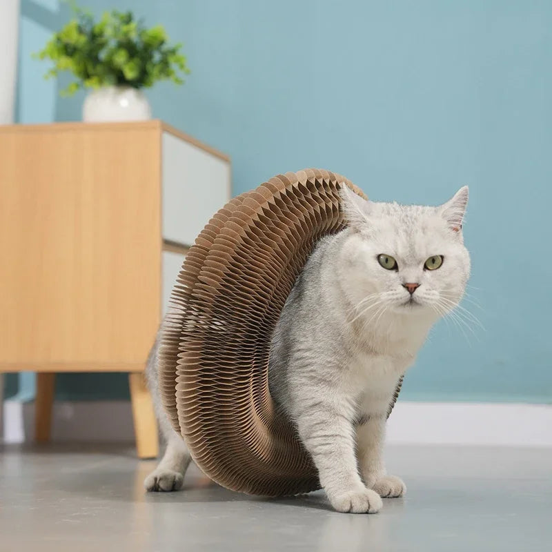 Cat Scratch Board Extendable Toy Bell Cat Grinding Claw Cat Climbing Frame Corrugated Paper Self High Durable Scratch Cat Nest