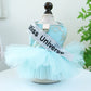 1 Pet Apparel Dog Spring/Summer Breathable White Wedding Dress Princess Dress with Pulling Cord Button For Small Medium Dogs