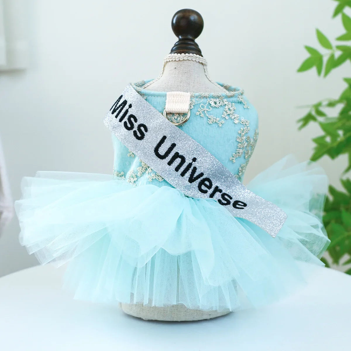 1 Pet Apparel Dog Spring/Summer Breathable White Wedding Dress Princess Dress with Pulling Cord Button For Small Medium Dogs