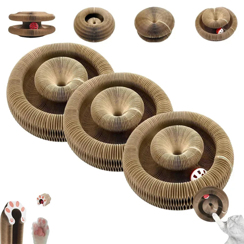 Cat Scratch Board Extendable Toy Bell Cat Grinding Claw Cat Climbing Frame Corrugated Paper Self High Durable Scratch Cat Nest