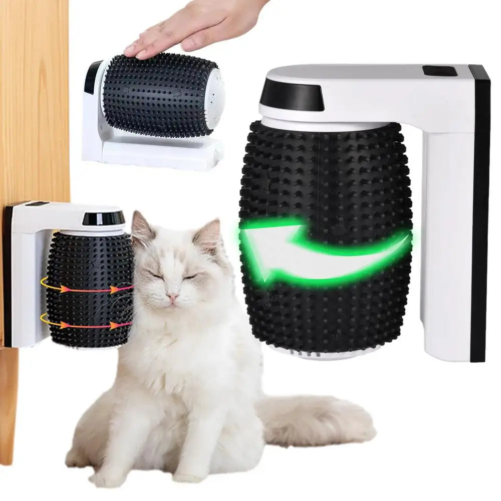 Creative Cat Self Groomer With Catnip Automatic Rotating Cat Massager Wall Corner Groomers Smart Self Cleaning Cat Brush