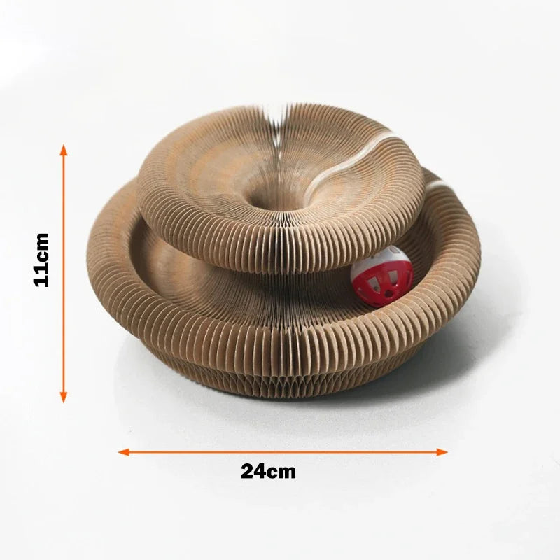 Cat Scratch Board Extendable Toy Bell Cat Grinding Claw Cat Climbing Frame Corrugated Paper Self High Durable Scratch Cat Nest