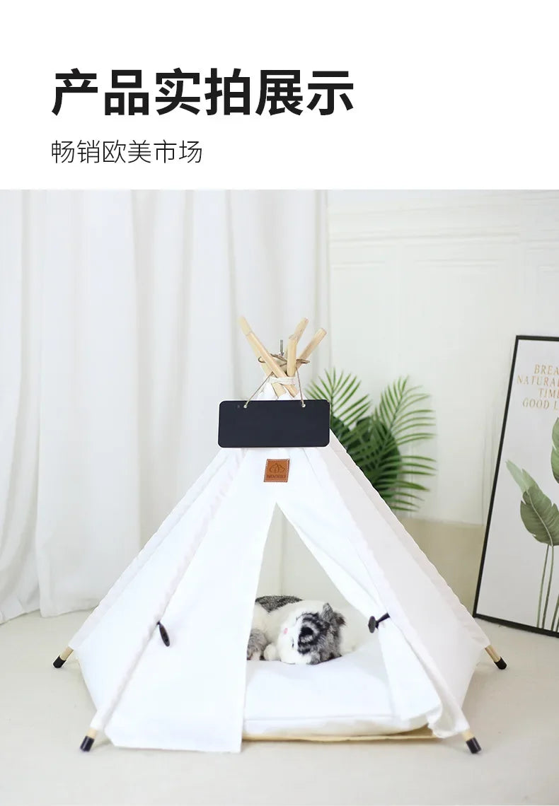 Pet Teepee with Double-Sided Thick Cushion