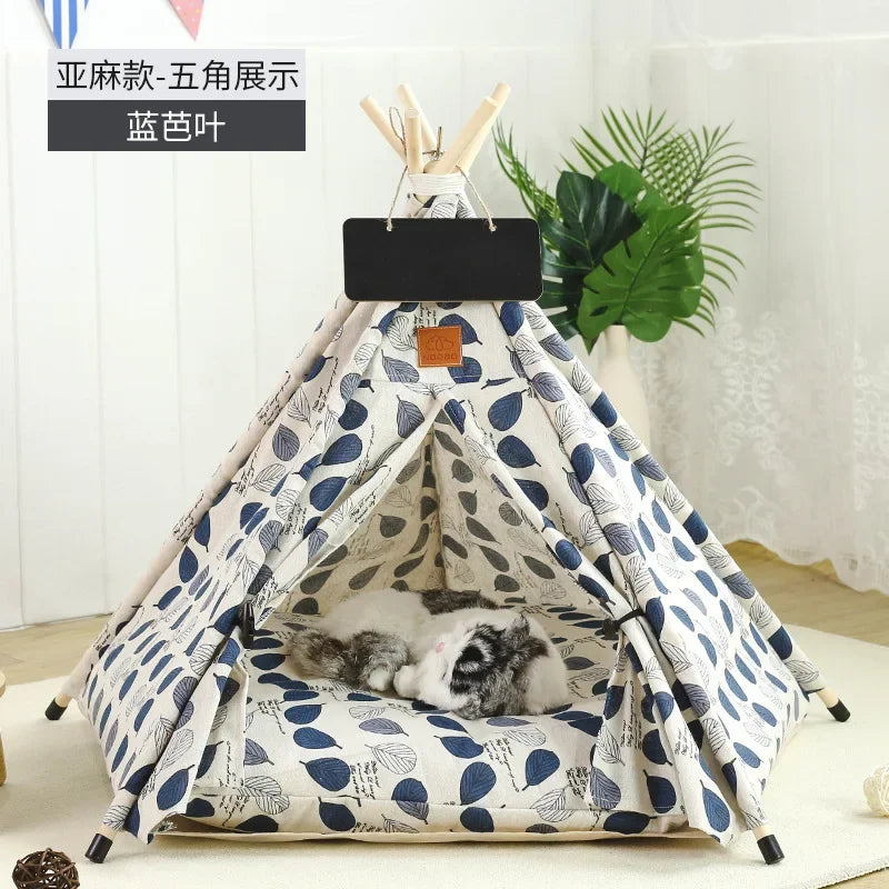 Pet Teepee with Double-Sided Thick Cushion