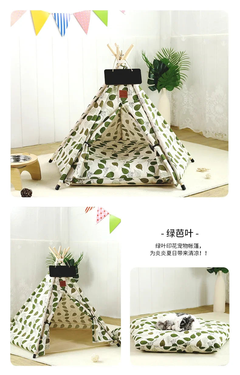 Pet Teepee with Double-Sided Thick Cushion