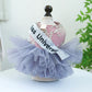 1 Pet Apparel Dog Spring/Summer Breathable White Wedding Dress Princess Dress with Pulling Cord Button For Small Medium Dogs