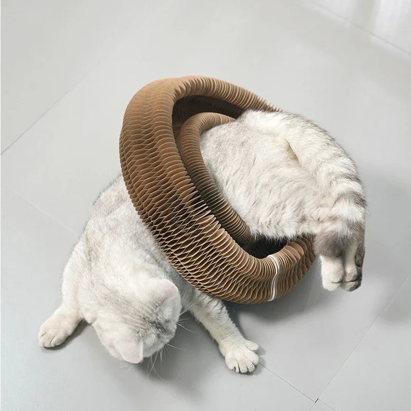 Cat Scratch Board Extendable Toy Bell Cat Grinding Claw Cat Climbing Frame Corrugated Paper Self High Durable Scratch Cat Nest