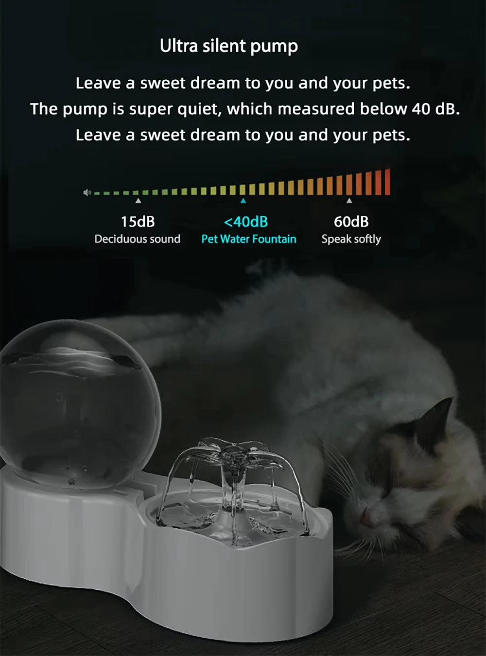 Cat Water Dispenser Automatic Recirculating Siphon Fountain Pet Feeder