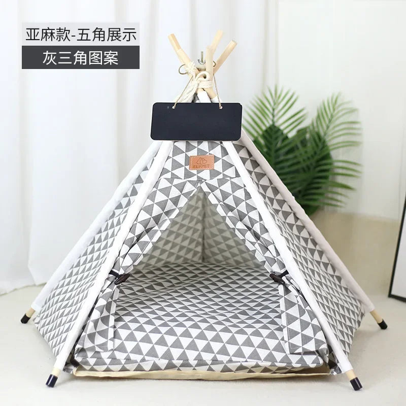 Pet Teepee with Double-Sided Thick Cushion