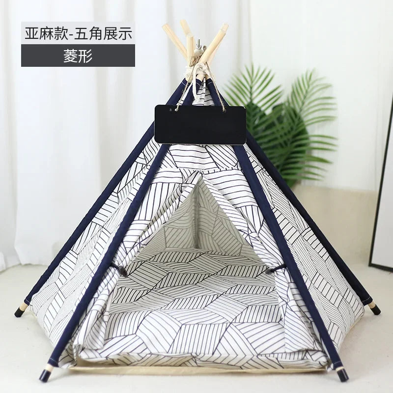 Pet Teepee with Double-Sided Thick Cushion