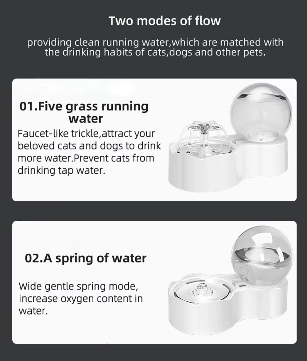 Cat Water Dispenser Automatic Recirculating Siphon Fountain Pet Feeder