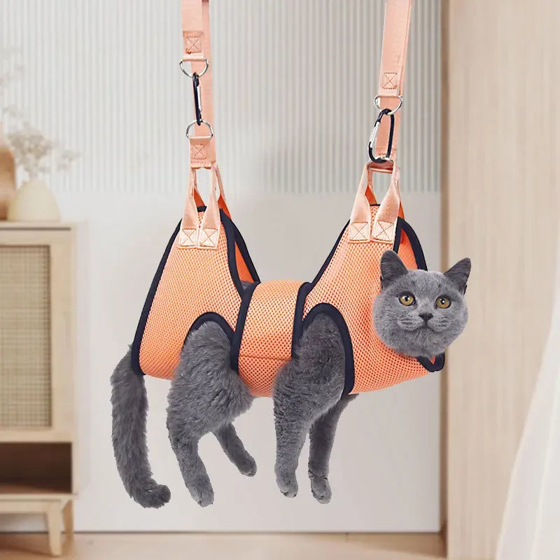 Cat Grooming Nail Cutting Anti Scratch Bite Fixed Bag Bath Trimming Restraint Bag Pet Beauty Hammock Hanging Pet Supplies Set