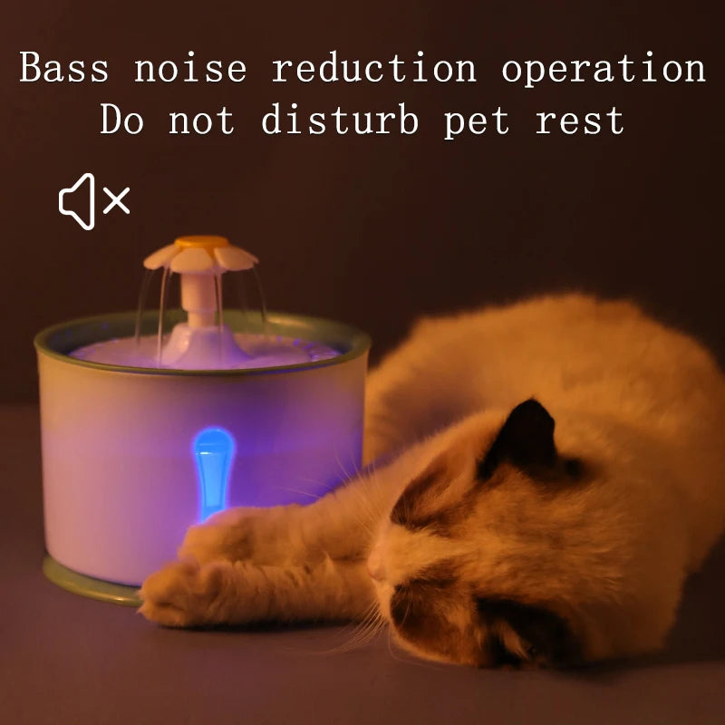 Cat Automatic Water Fountain Built-in Activated Carbon 2.4L Water Dispenser Silent Drinking USB Charge Electric Pet Feeder Bowl