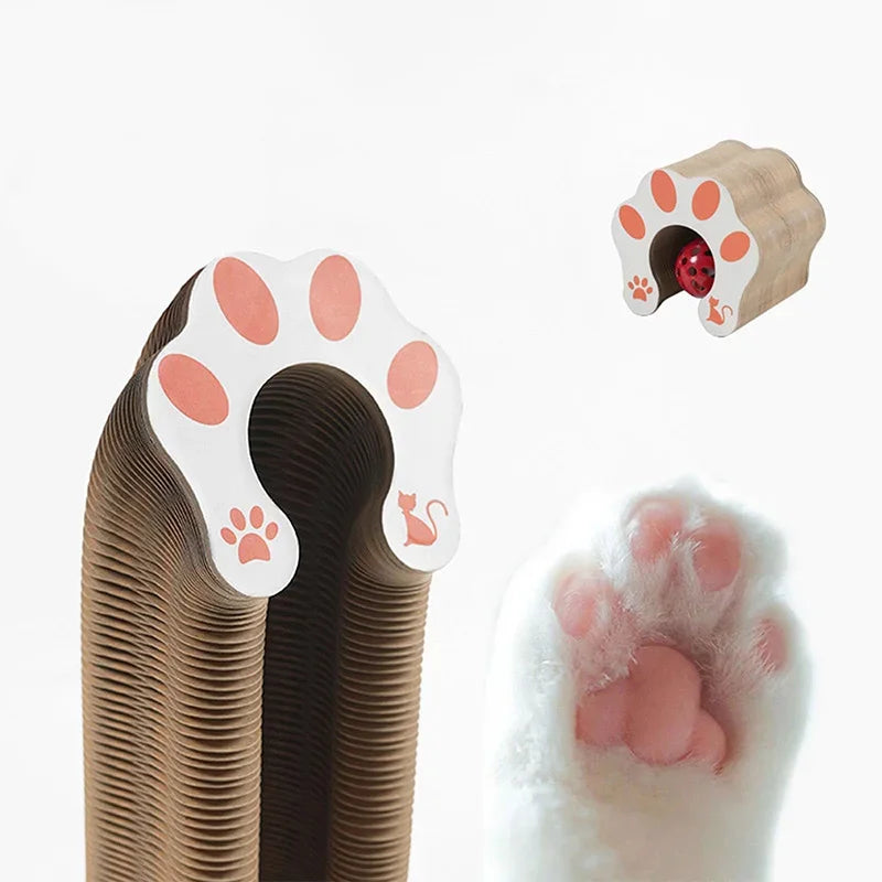 Cat Scratch Board Extendable Toy Bell Cat Grinding Claw Cat Climbing Frame Corrugated Paper Self High Durable Scratch Cat Nest