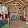 Installed Meridian 8 ft. x 10 ft. Wood Storage Shed with Driftwood Shingles